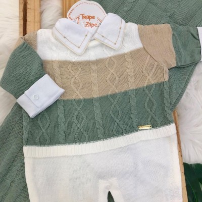  Saida de Maternidade Nicolas - Verde e Areia com Body